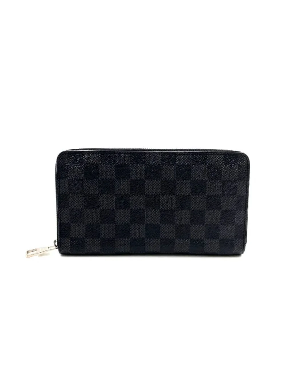 Louis Vuitton Zippy Organizer Damier Graphite Leather Black Zip Around Wallet